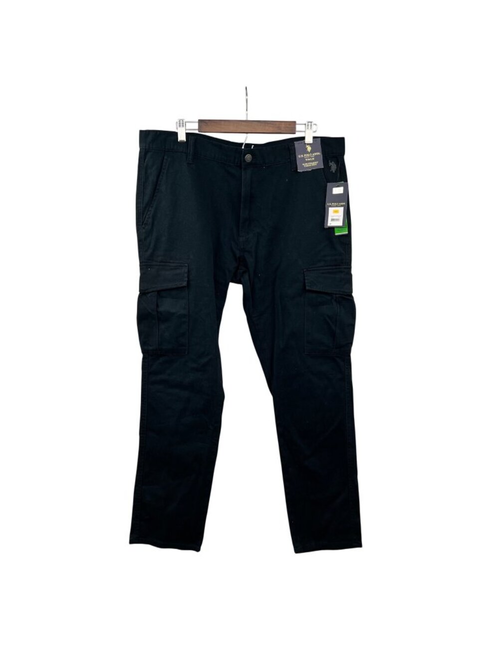 U.S. Polo Assn. Mens Slim Straight Cargo Pants Black Size 36x32 New